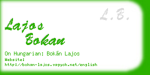 lajos bokan business card